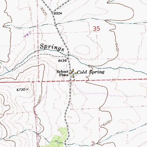 Topographic Map of Cold Spring, NV