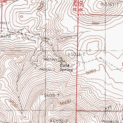 Topographic Map of Cold Spring, NV