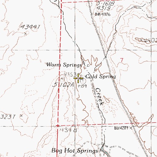 Topographic Map of Cold Spring, NV
