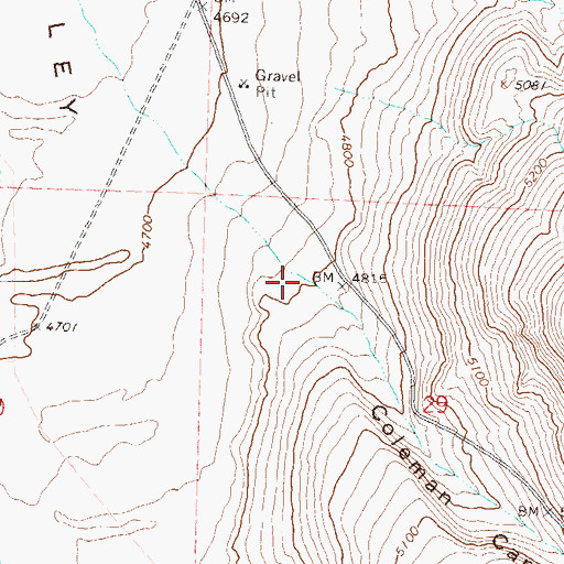 Topographic Map of Coleman Canyon, NV