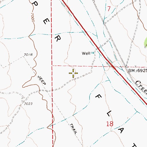 Topographic Map of Copper Flat, NV