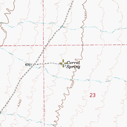 Topographic Map of Corral Spring, NV