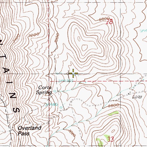 Topographic Map of Corta Spring, NV