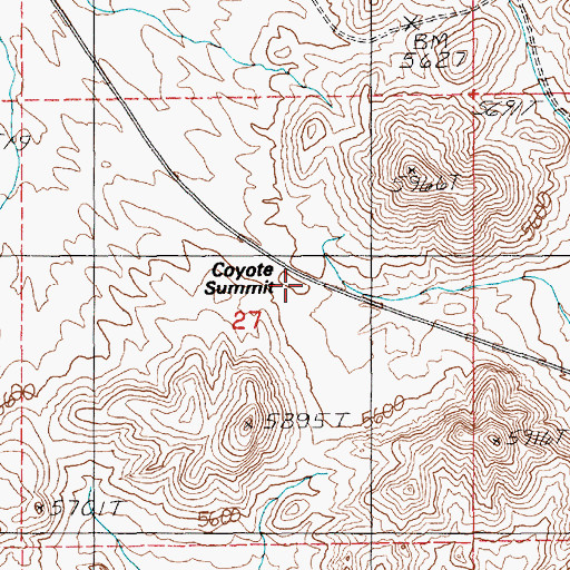 Topographic Map of Coyote Summit, NV