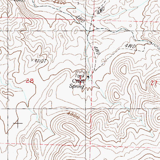 Topographic Map of Creel Spring, NV