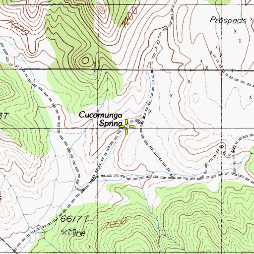 Topographic Map of Cucomungo Spring, NV