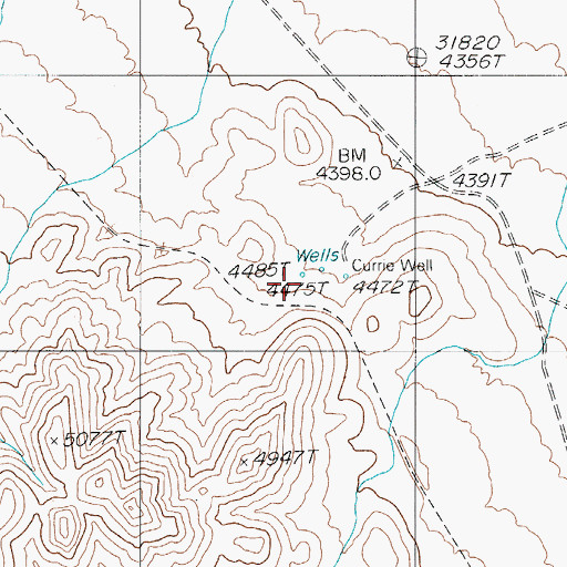 Topographic Map of Currie Well, NV