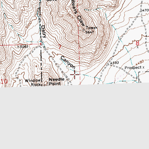 Topographic Map of Dairy Canyon, NV