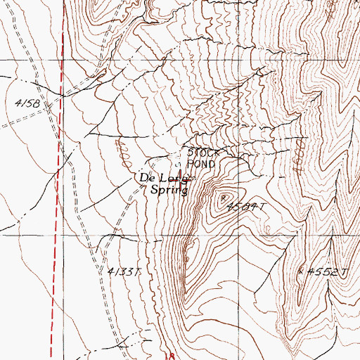 Topographic Map of DeLong Spring, NV