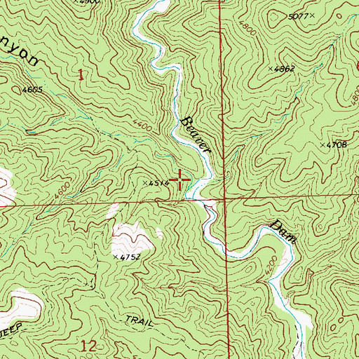 Topographic Map of Deep Canyon, NV
