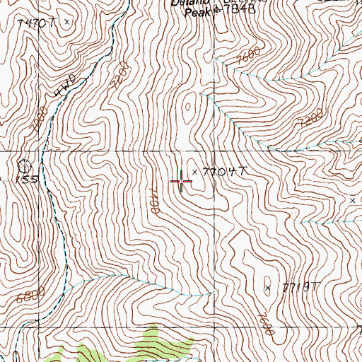 Topographic Map of Delano Mountains, NV
