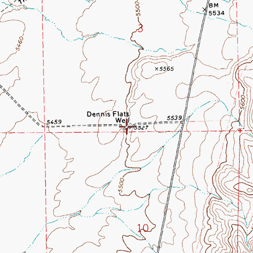 Topographic Map of Dennis Flats Well, NV