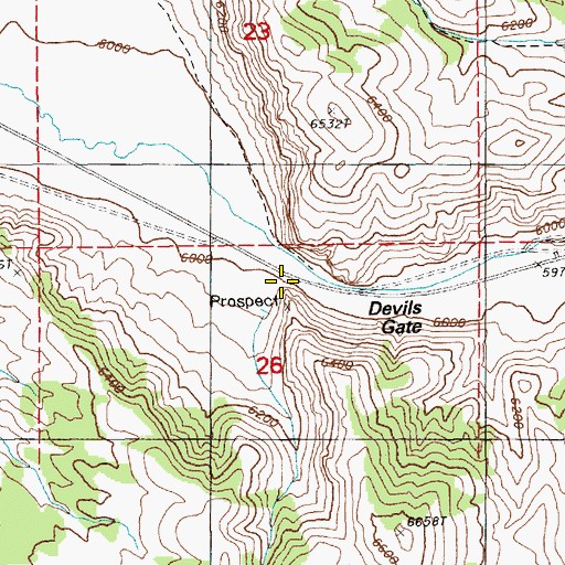 Topographic Map of Devils Gate, NV