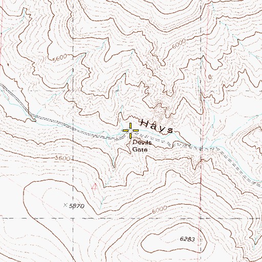 Topographic Map of Devils Gate, NV