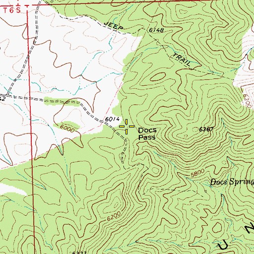 Topographic Map of Docs Pass, NV