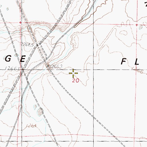 Topographic Map of Dodge Flat, NV