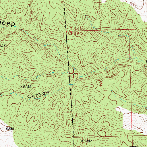 Topographic Map of Doe Canyon, NV