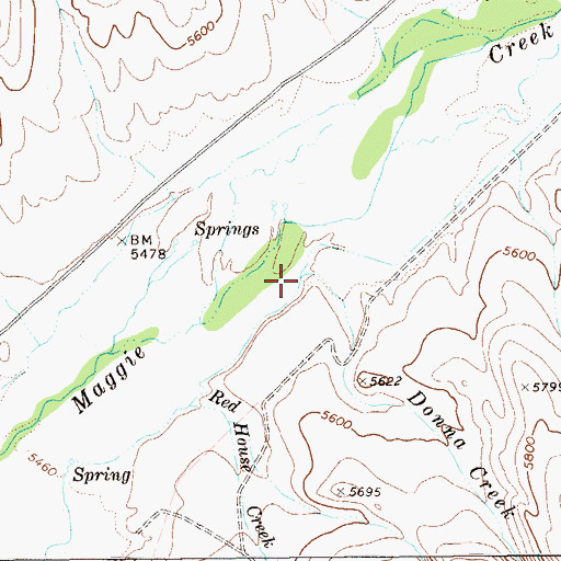 Topographic Map of Donna Creek, NV