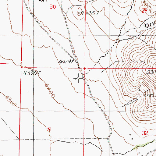 Topographic Map of Dry Canyon, NV