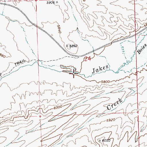 Topographic Map of Dry Fork Jakes Creek, NV