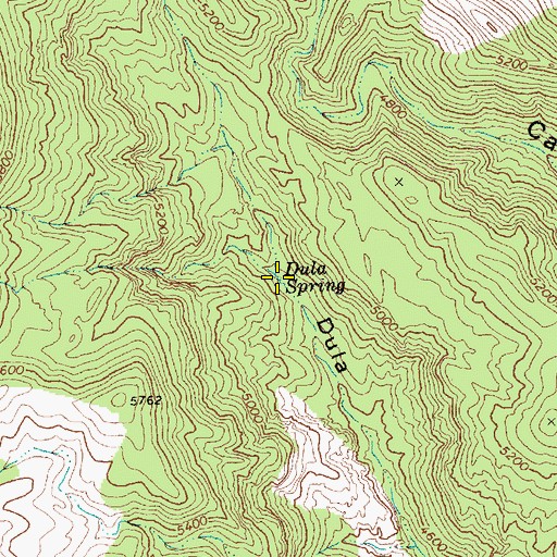 Topographic Map of Dula Spring, NV