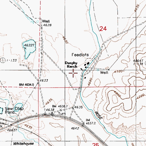 Topographic Map of Dunphy Ranch, NV