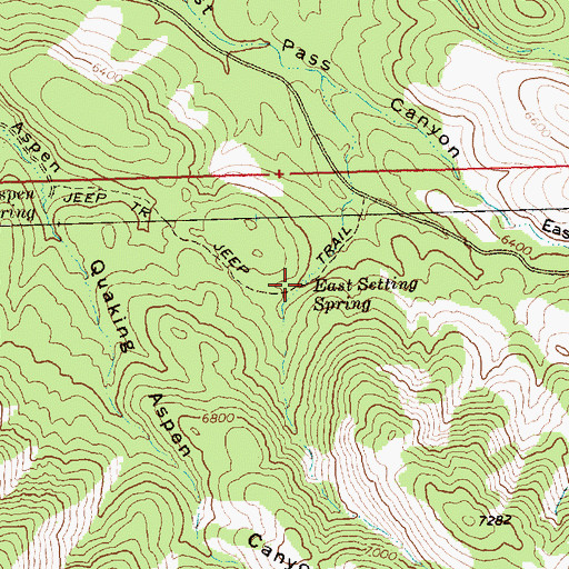 Topographic Map of East Setting Spring, NV