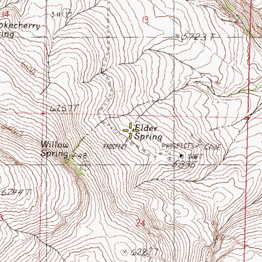 Topographic Map of Elder Spring, NV