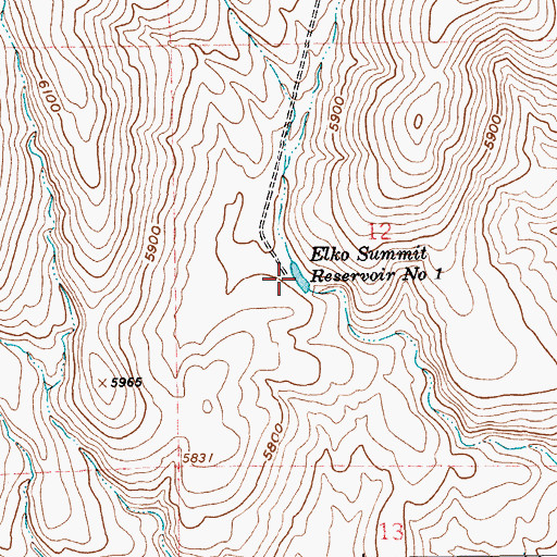 Topographic Map of Elko Summit Reservoir Number One, NV