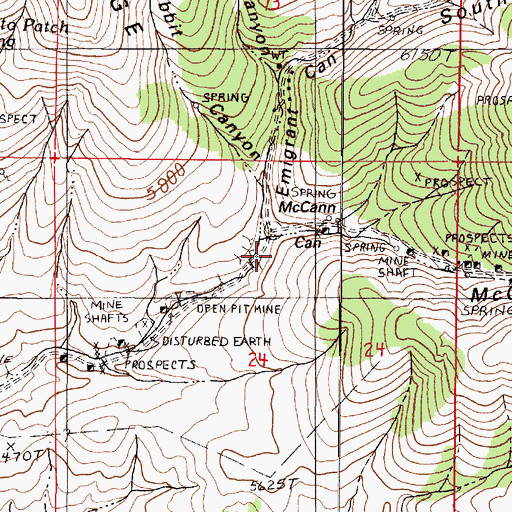 Topographic Map of Emigrant Canyon, NV