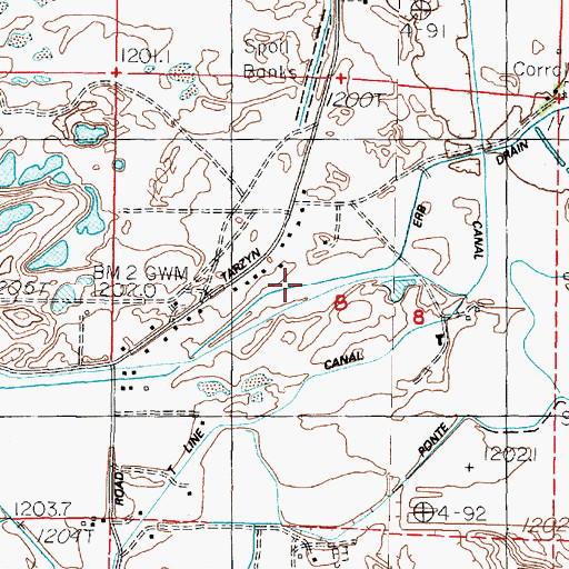 Topographic Map of Erb Drain, NV