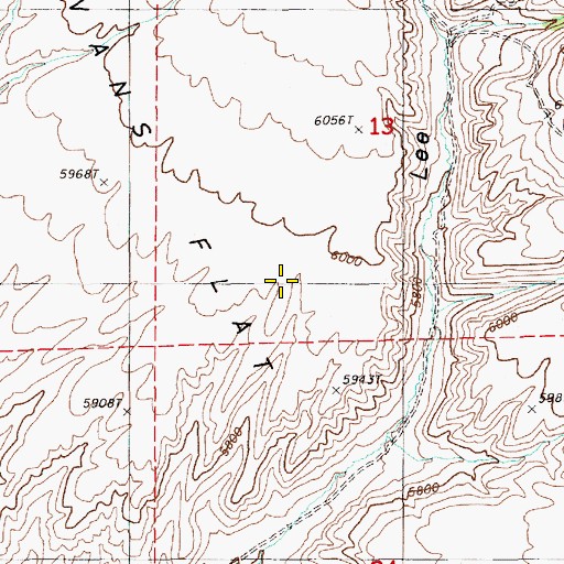 Topographic Map of Evans Flat, NV