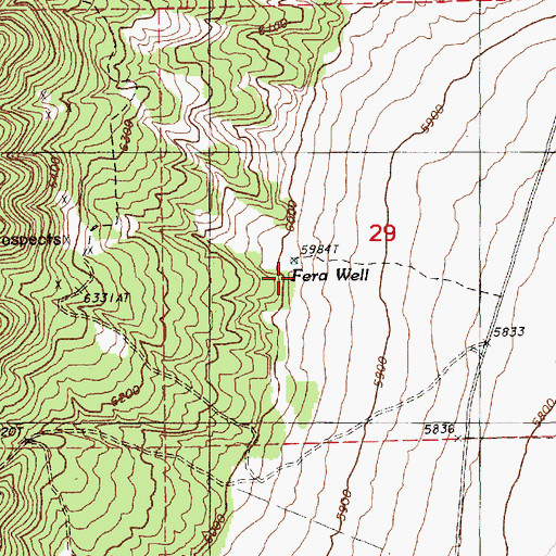 Topographic Map of Fera Well, NV