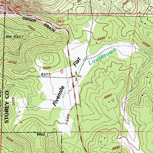 Topographic Map of Fivemile Flat, NV