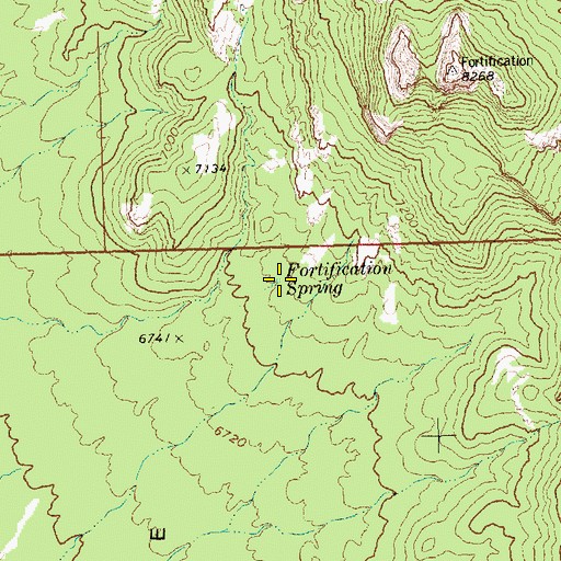 Topographic Map of Fortification Spring, NV