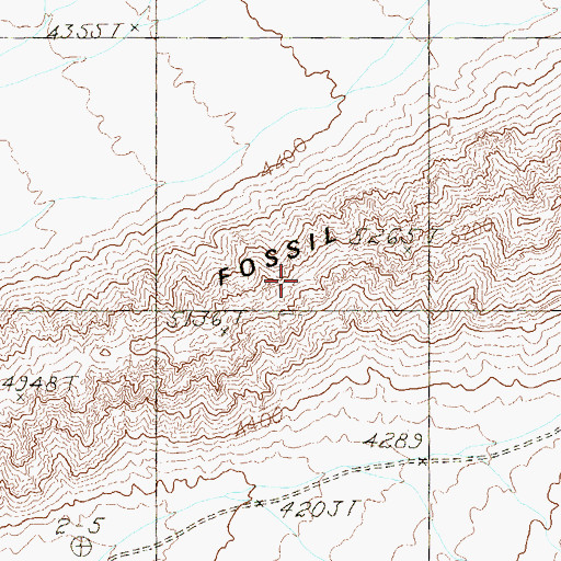 Topographic Map of Fossil Ridge, NV
