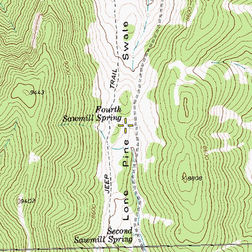 Topographic Map of Fourth Sawmill Spring, NV