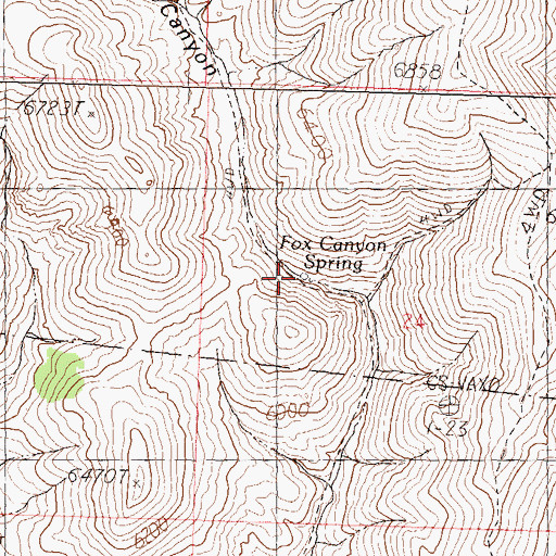 Topographic Map of Fox Canyon Spring, NV