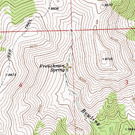 Topographic Map of Frenchman Spring, NV