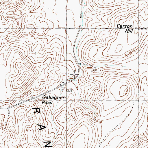 Topographic Map of Gallagher Pass, NV