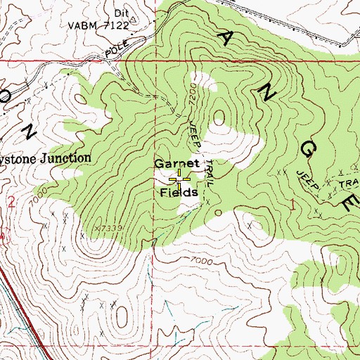 Topographic Map of Garnet Fields, NV