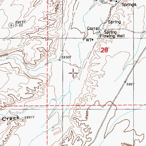 Topographic Map of Geyser Creek, NV