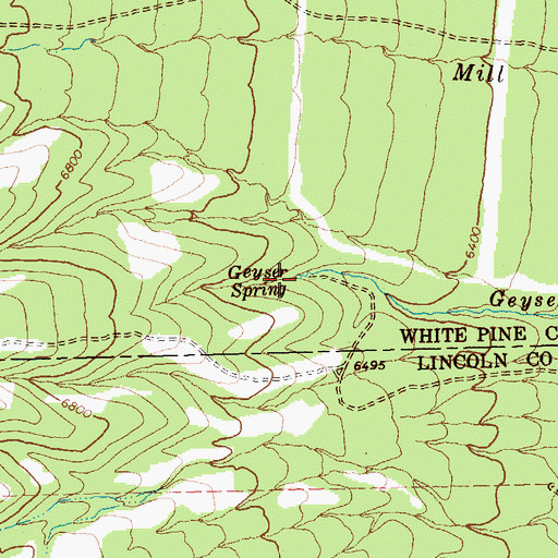Topographic Map of Geyser Spring, NV