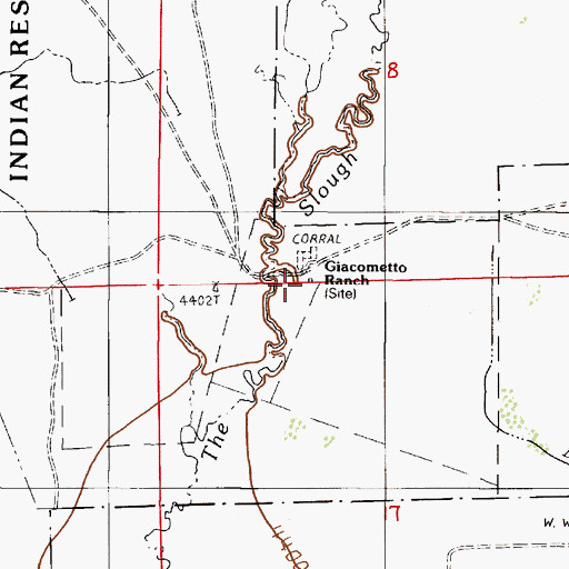 Topographic Map of Giacometto Ranch, NV