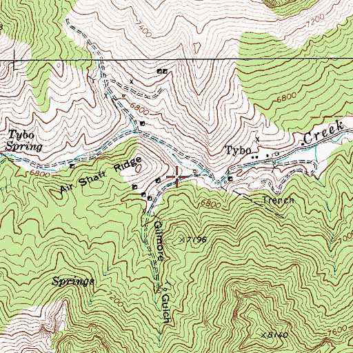 Topographic Map of Gilmore Gulch, NV