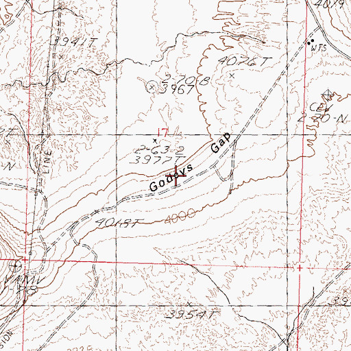 Topographic Map of Godeys Gap, NV