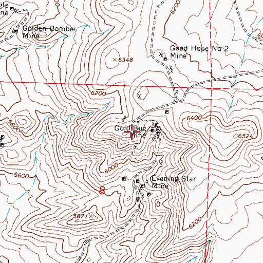 Topographic Map of Gold Bug Mine, NV