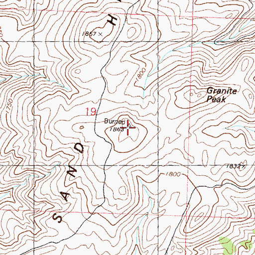 Topographic Map of Granite Peak, NV
