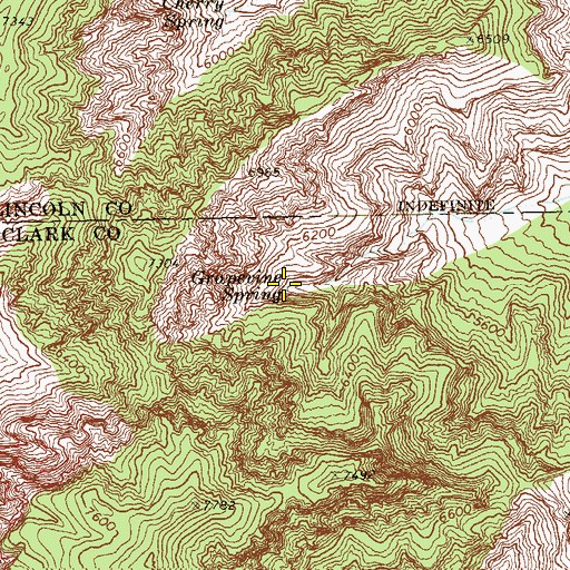 Topographic Map of Grapevine Spring, NV