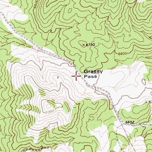 Topographic Map of Grassy Pass, NV